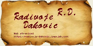 Radivoje Daković vizit kartica